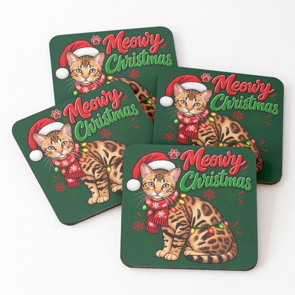 Item preview, Christmas Marbled Bengal Cat designed and sold by MoonMonkeyNbear.