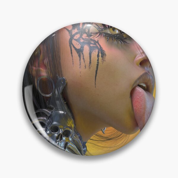 Item preview, Cyberpunk Rebel Portrait on Golden Yellow designed and sold by Mr Ai Shop.