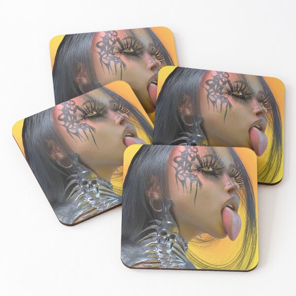 Item preview, Cyberpunk Rebel Portrait on Golden Yellow designed and sold by Mr Ai Shop.