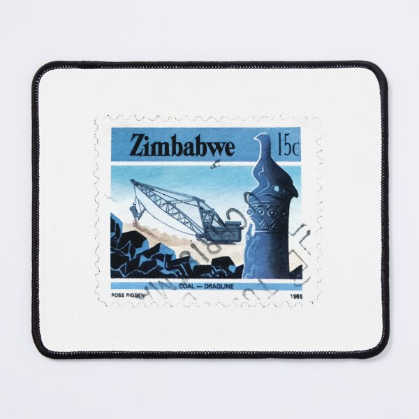 Item preview, Zimbabwe Blue Vintage Postage Stamp designed and sold by red-amber65.