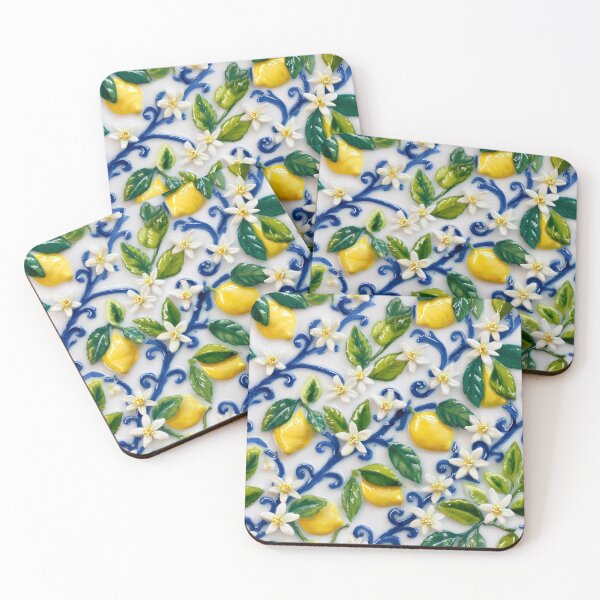 Item preview, Italian Sicilian Lemon Ceramic Tile Pattern 01 designed and sold by The Design Asset Station.