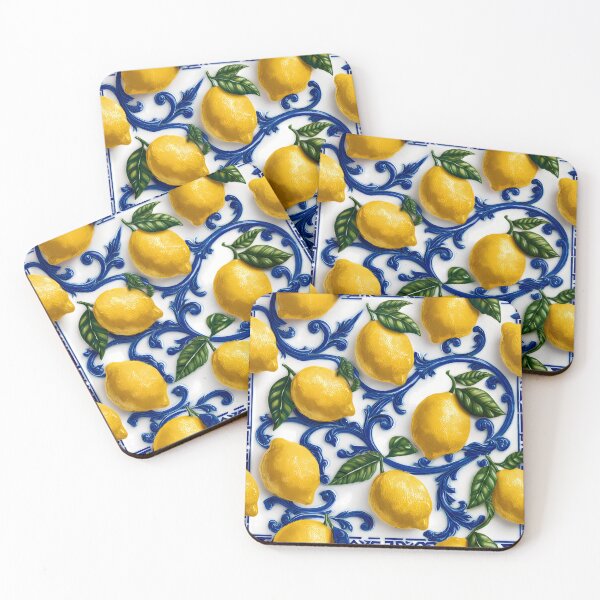 Item preview, Italian Sicilian Lemon Ceramic Tile Pattern 03 designed and sold by The Design Asset Station.