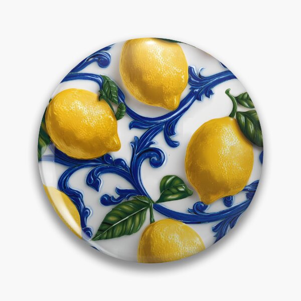 Item preview, Italian Sicilian Lemon Ceramic Tile Pattern 03 designed and sold by The Design Asset Station.
