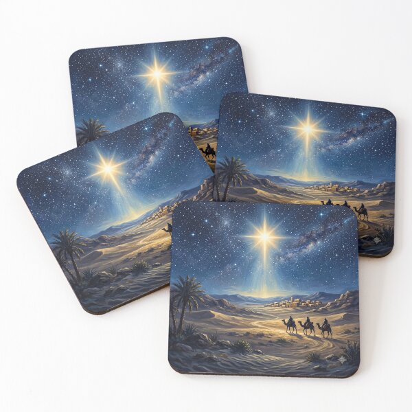 Item preview, Star of Bethlehem Above Desert Landscape | Christian Christmas Artwork designed and sold by lavanya11.