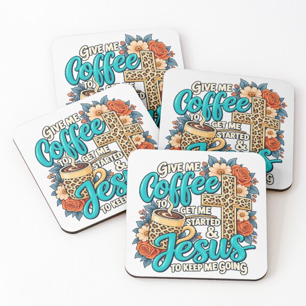 Item preview, Give Me Coffee To Get Me Started And Jesus To Keep Me Going Leopard Floral designed and sold by CozyCubs-Art.