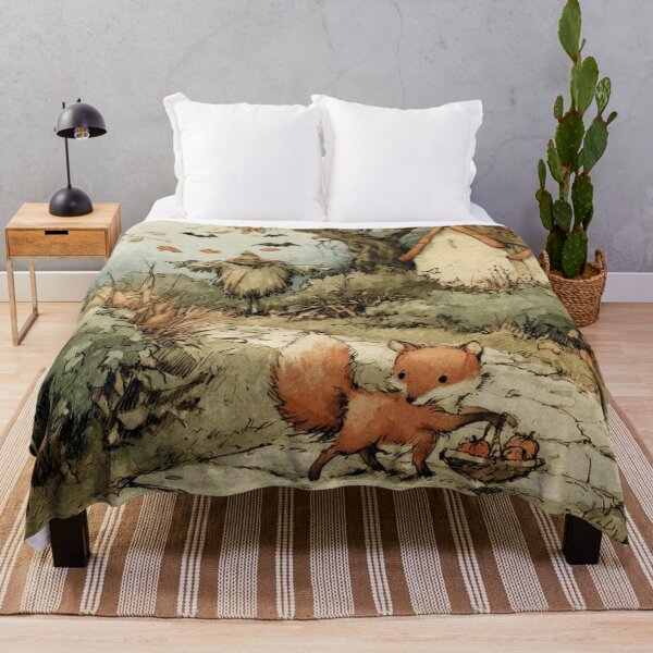 Item preview, Cute fox in the garden with a pumpkin in autumn designed and sold by Mauswohn.