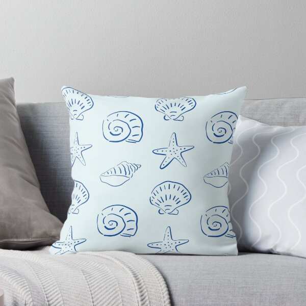 Item preview, Blue White Seashell Seamless Pattern Coastal Design designed and sold by Deanmindvortex.
