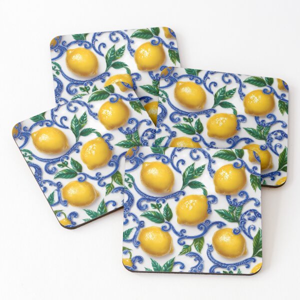 Item preview, Italian Sicilian Lemon Ceramic Tile Pattern 05 designed and sold by The Design Asset Station.
