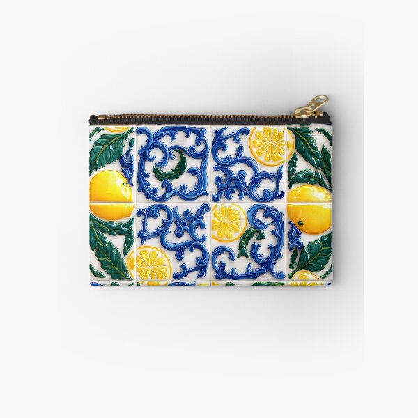 Item preview, Mediterranean Majolica Blue Citrus Pattern 06 designed and sold by The Design Asset Station.