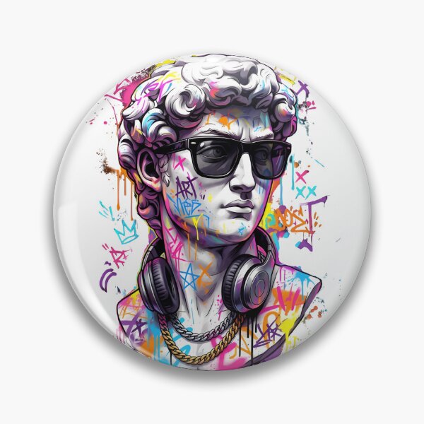 Item preview, Hypebeast David Statue - Neon Graffiti Street Art Parody designed and sold by AetherNovus.