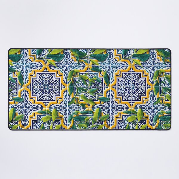 Item preview, Mediterranean Majolica Blue Citrus Pattern 08 designed and sold by The Design Asset Station.