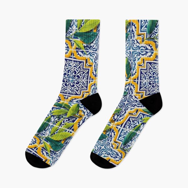 Item preview, Mediterranean Majolica Blue Citrus Pattern 08 designed and sold by The Design Asset Station.