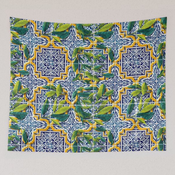 Item preview, Mediterranean Majolica Blue Citrus Pattern 08 designed and sold by The Design Asset Station.