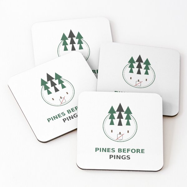 Item preview, Pines Before Pings Hiking Forest T-Shirt designed and sold by Paws & Pine Studio.