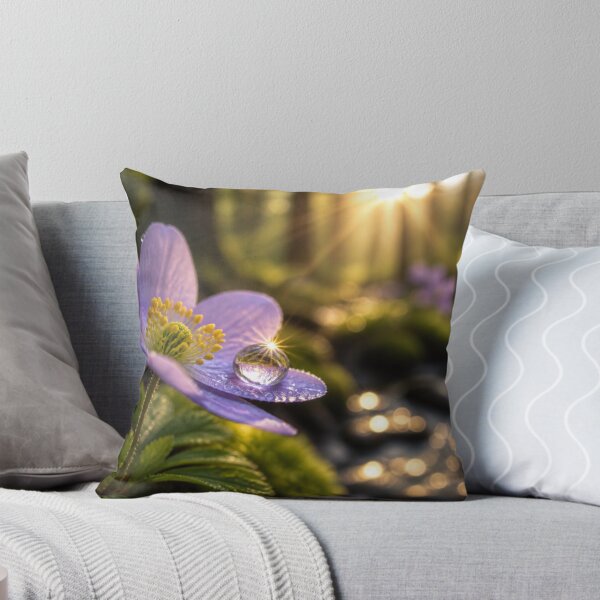 Item preview, Spring Dewdrop on a Wildflower – Vibrant Macro Nature Photography designed and sold by KrumaiFC.