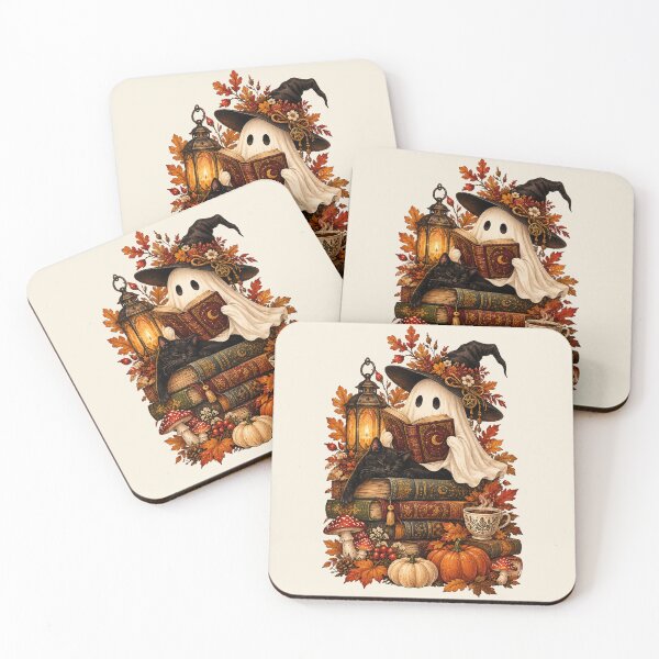 Item preview, Autumn Ghost Bookworm – Cozy Witchy Reading Aesthetic designed and sold by MetaModel Editions.