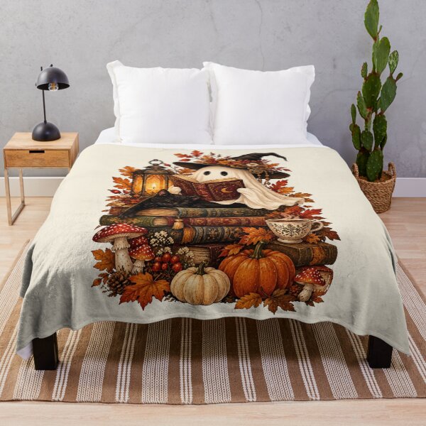 Item preview, Autumn Ghost Bookworm – Cozy Witchy Reading Aesthetic designed and sold by MetaModel Editions.