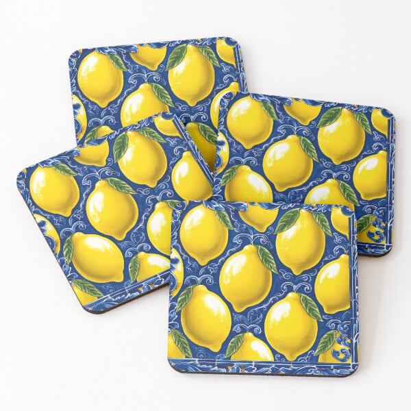 Item preview, Italian Sicilian Lemon Ceramic Tile Pattern 09 designed and sold by The Design Asset Station.