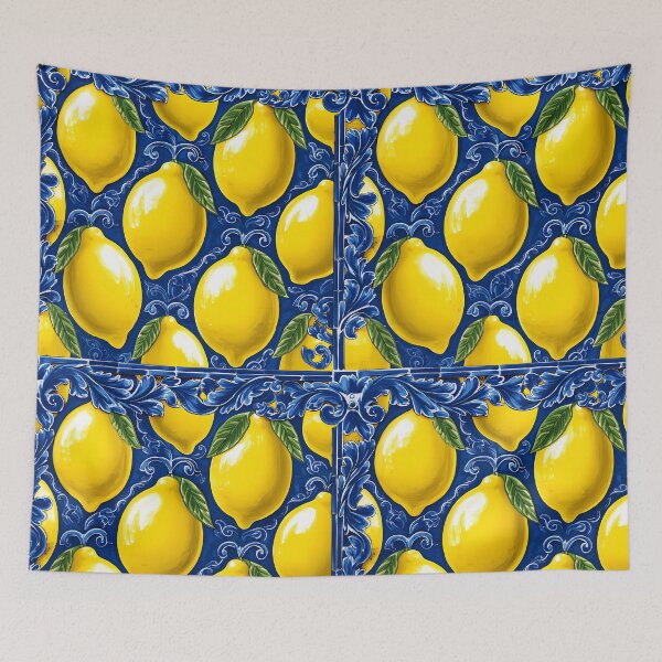 Item preview, Italian Sicilian Lemon Ceramic Tile Pattern 09 designed and sold by The Design Asset Station.