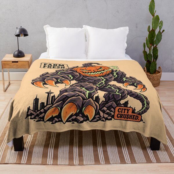 Item preview, Giant pumpkin kaiju over miniature city designed and sold by Apocalyptic Art Studio.