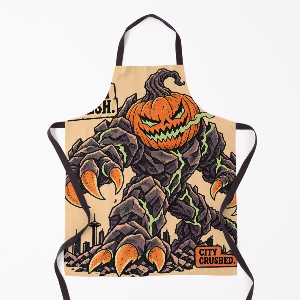 Item preview, Giant pumpkin kaiju over miniature city designed and sold by Apocalyptic Art Studio.