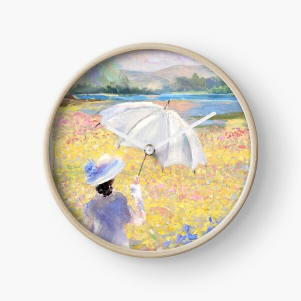 Item preview, Woman with Parasol in a Flower Field designed and sold by HassenaArt.