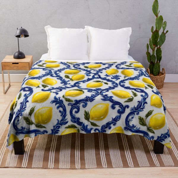 Item preview, Mediterranean Majolica Blue Citrus Pattern 10 designed and sold by The Design Asset Station.