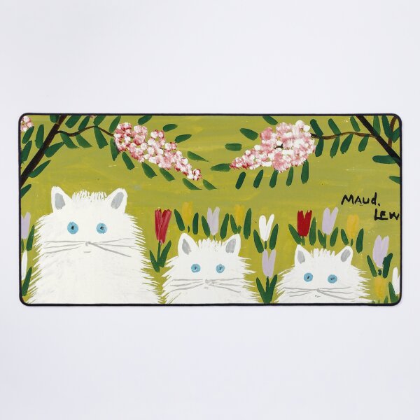 Item preview, Maud Lewis Three White Cats designed and sold by MelvaReyaz.