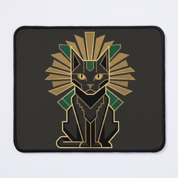 Item preview, Art Deco Egyptian Black Cat Bastet Gold Pharaoh designed and sold by @SHINTOSARTSTORE.