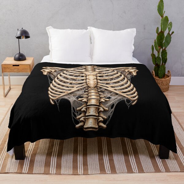 Item preview, Creepy Skeleton Ribcage with Cobwebs Gothic Horror Art designed and sold by Meandmyshop.