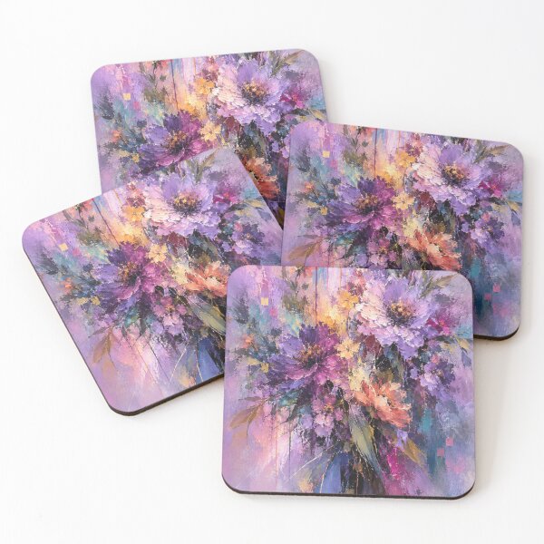 Item preview, Amethyst Blooms Abstract Purple Floral Art Print designed and sold by Joey Santiago.