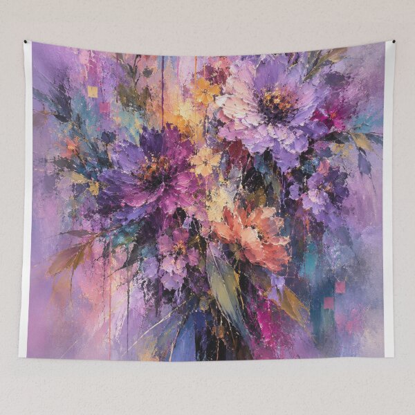 Item preview, Amethyst Blooms Abstract Purple Floral Art Print designed and sold by Joey Santiago.