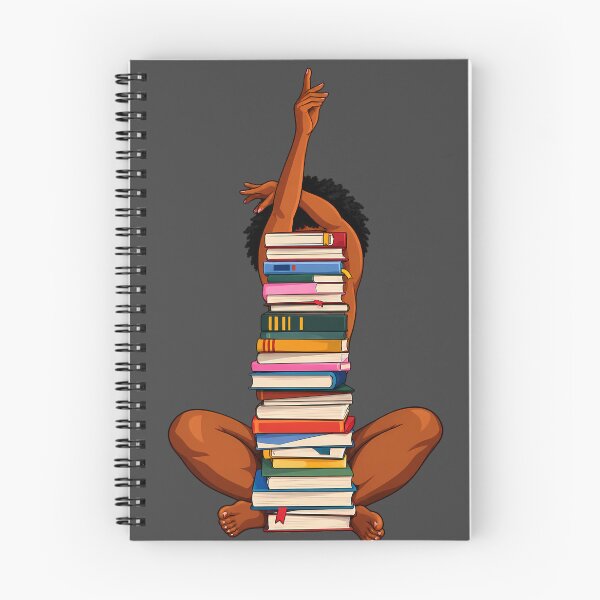 Item preview, Black Woman Book Lover Stack of Books Afro Girl Reading Bookworm designed and sold by Rtcraftani.