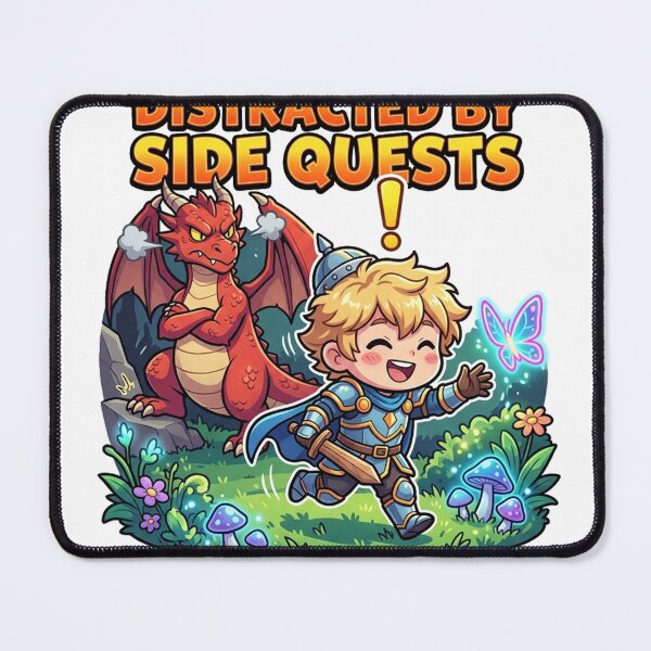 Item preview, Distracted By Side Quests - Cute RPG Gaming Knight designed and sold by MonodyStore.