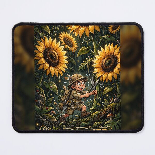 Item preview, Sunflower Jungle Expedition Gardener Explorer designed and sold by MojoHill.