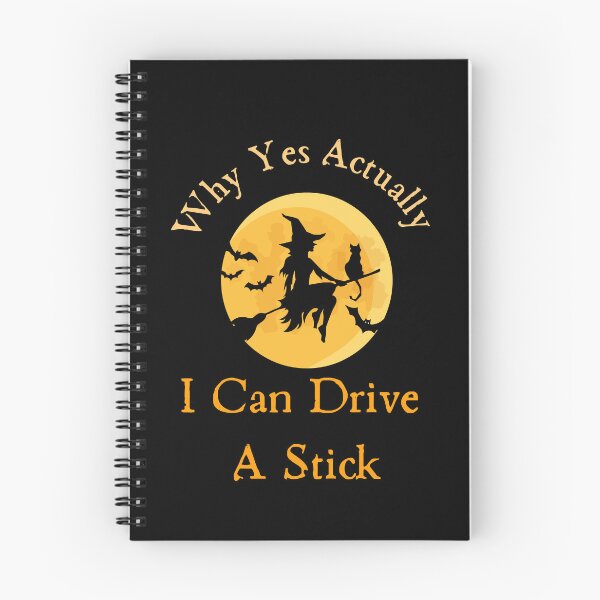 Item preview, Why Yes Actually I Can Drive A Stick - Funny Halloween Witch & Black Cat designed and sold by Fateh-Kro ⭐⭐⭐⭐⭐.