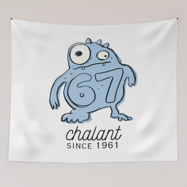 Item preview, Chalant Monster 67 Since 1961 Retro Cartoon| meme culture | 67 meme | blue monster designed and sold by ravenRM.