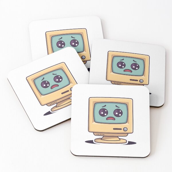 Item preview, Sad Retro Computer – Cute Kawaii Vintage PC designed and sold by Swizzy2vore.