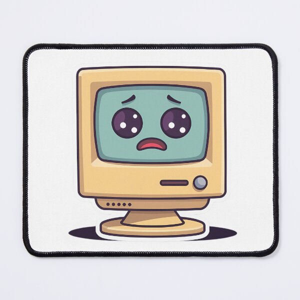 Item preview, Sad Retro Computer – Cute Kawaii Vintage PC designed and sold by Swizzy2vore.
