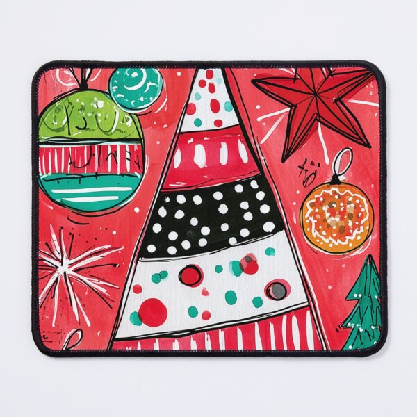 Item preview, Celebrate Christmas with a Geometric Tree, Striking Stripes, Festive Ornaments, and a Patterned Star designed and sold by OlfactoART Studio.