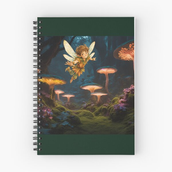 Item preview, Magical Enchanted Forest with Glowing Toadstools and Fairy Elf designed and sold by rnscreationsin.