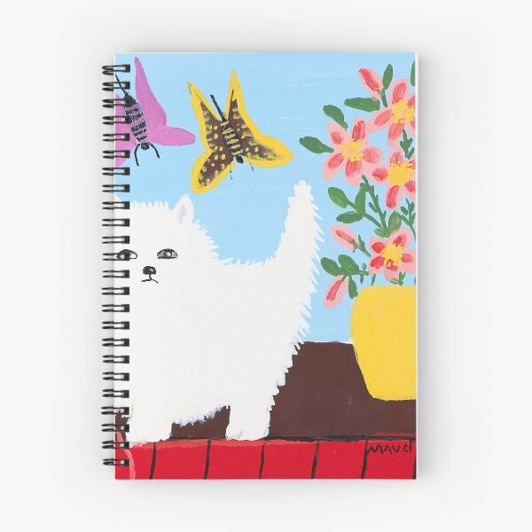 Item preview, Maud Lewis Fluffy White Cat designed and sold by MelvaReyaz.