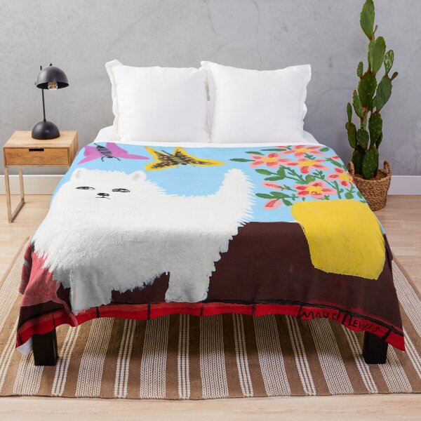 Item preview, Maud Lewis Fluffy White Cat designed and sold by MelvaReyaz.