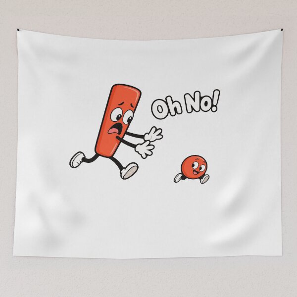 Item preview, Oh No! Funny Runaway Dot Exclamation Mark Cartoon designed and sold by The Mood Index.