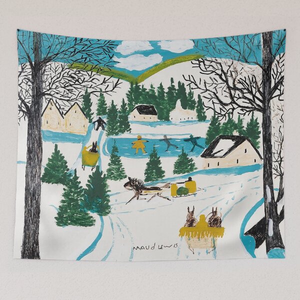 Item preview, Maud Lewis Sleighride and Ice Skaters in Winter designed and sold by MelvaReyaz.