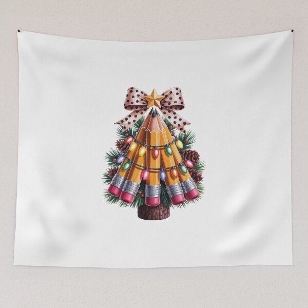 Item preview, Christmas Pencil Tree Lights – Cute Teacher Holiday Art designed and sold by jkrphoto.