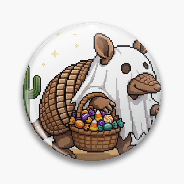 Item preview, Armadillo Ghost Candy Desert Halloween Pixel Art designed and sold by Ebodega.