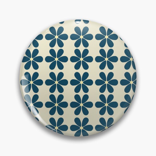 Item preview, Elegant Navy Blossoms in Timeless Retro Pattern Design designed and sold by ArtwithRabbit.