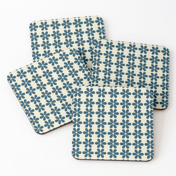 Item preview, Elegant Navy Blossoms in Timeless Retro Pattern Design designed and sold by ArtwithRabbit.