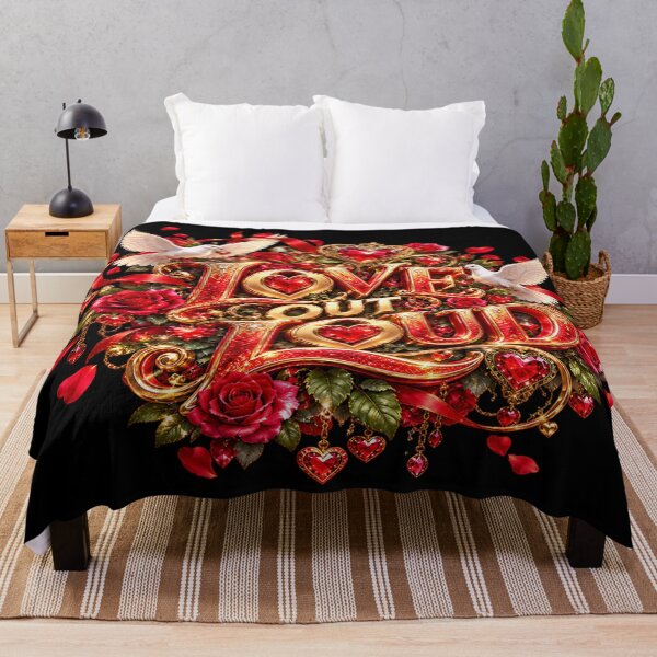 Item preview, Love Out Loud – Ornate Red Hearts and Golden Roses Fantasy Art designed and sold by TroviTutto.